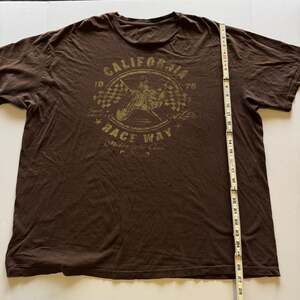 Vintage Style California Raceway Motorcycle Club T-Shirt Brown